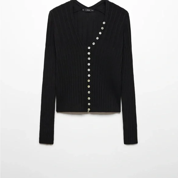 NWT Mango Ribbed Cardigan with Button Detail - Picture 14 of 16